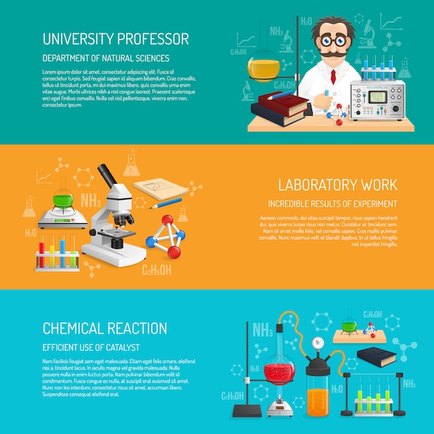 Free Vector science banner horizontal