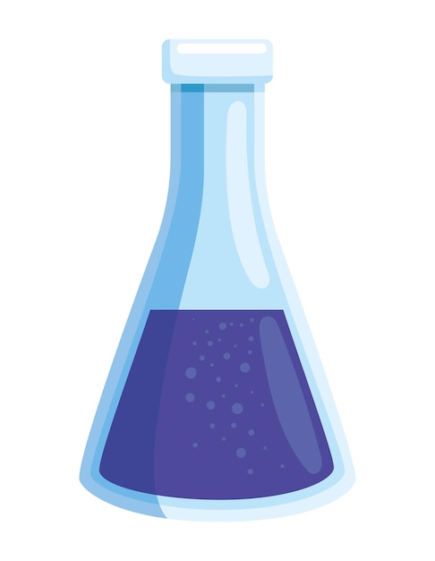 Free Vector science blue liquid in beaker flask icon isolated