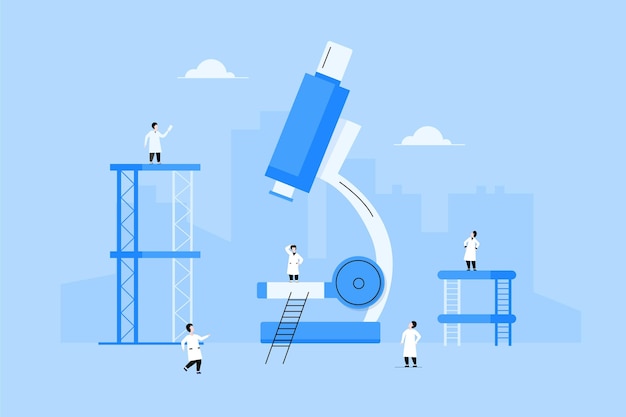 Free Vector science concept with microscope