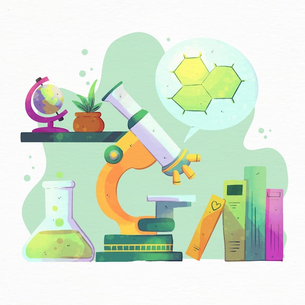 Free Vector science concept with microscope