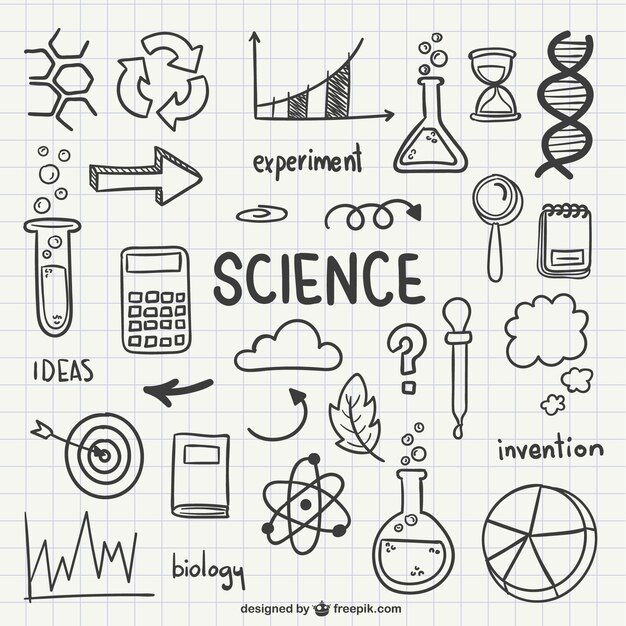 Science drawn icons