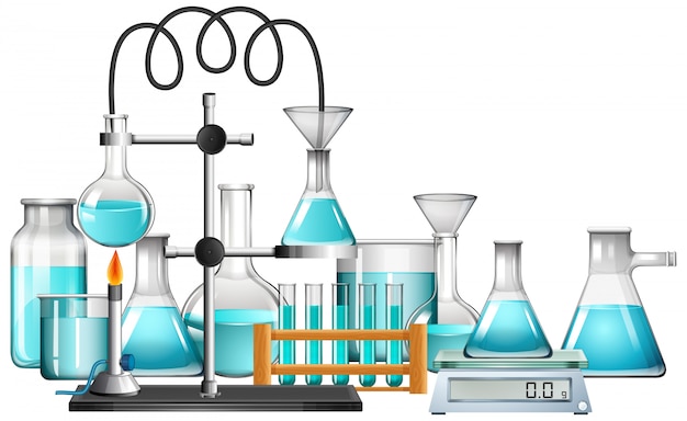 Free Vector science equipments on white