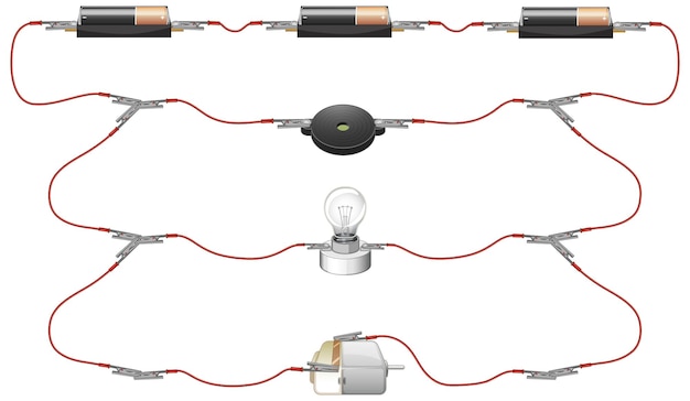 Free Vector science experiment of circuits