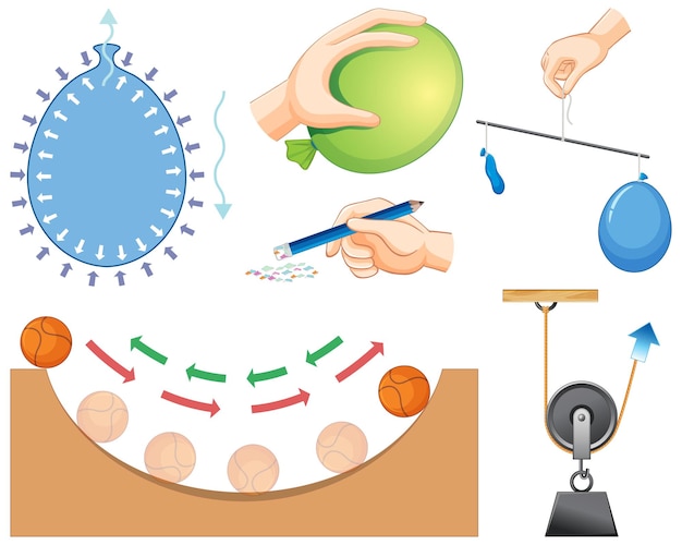 Free vector science experiment with static electricity