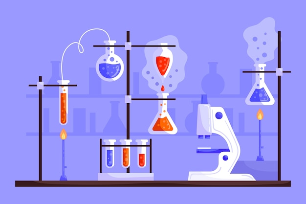 Free Vector science lab elements pack