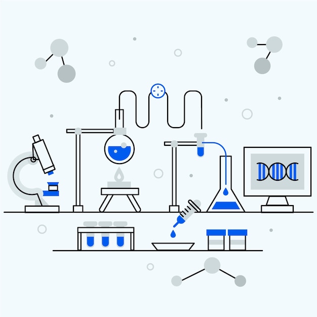 Science lab in flat design