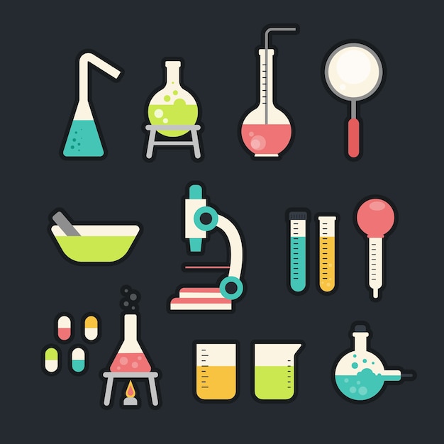 Free Vector science lab object collection