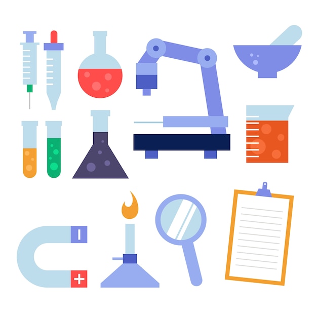 Free Vector science lab object collection