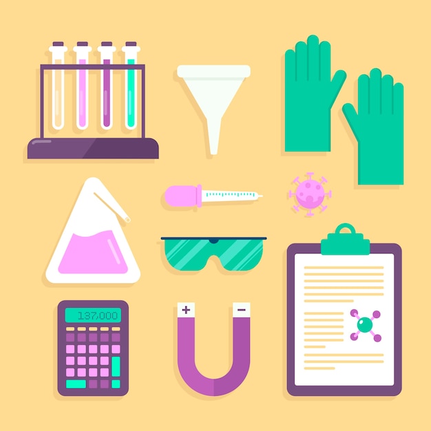 Free Vector science lab object collection