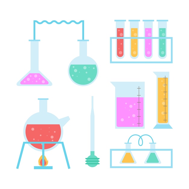 Free Vector science lab objects set