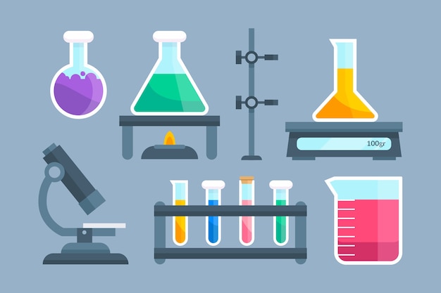 Free Vector science lab objects set