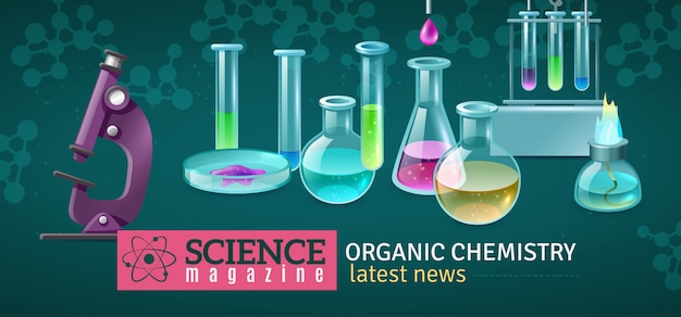 Science Magazine Horizontal Vector Illustration 