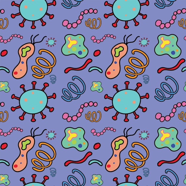 Free Vector science objects and icons seamless pattern