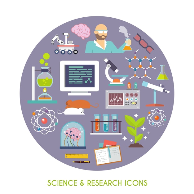 Science And Research Icon Flat