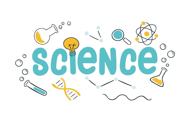 Science work concept with labs objects