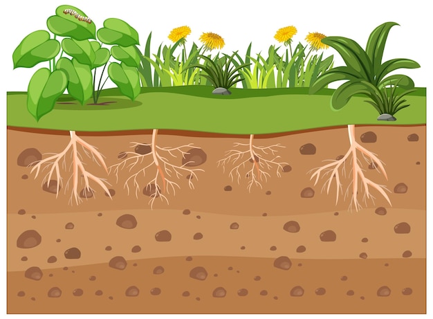 Free Vector scientific education of plant and its root