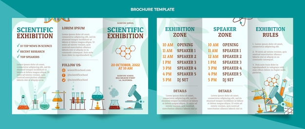 Free vector scientific exhibition brochure template