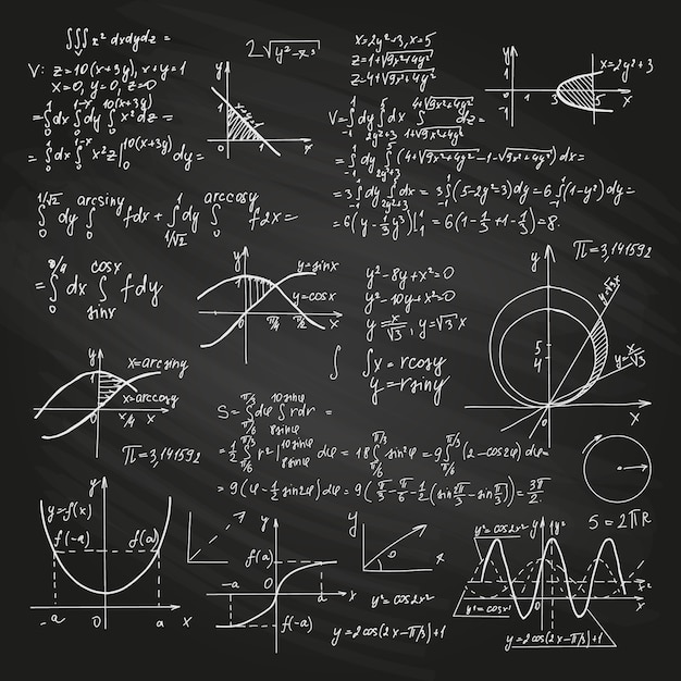 Free Vector scientific formulas on chalkboard