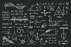 Free vector scientific formulas on chalkboard