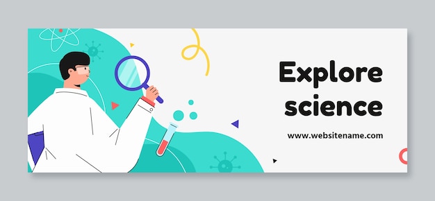 Free Vector scientific research facebook cover