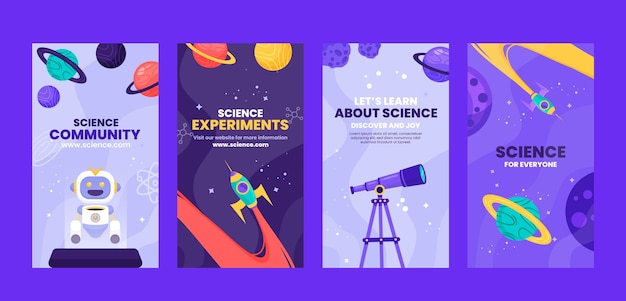 Free Vector scientific research   instagram stories