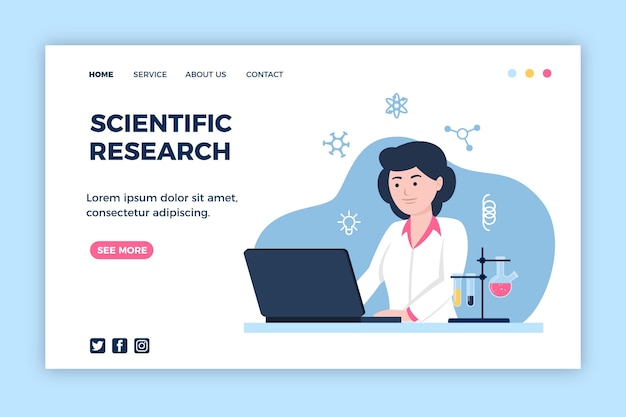 Scientific research landing page design