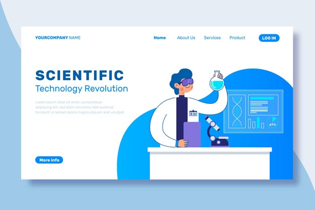 Scientific research landing page template