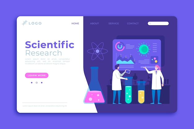 Scientific research landing page template