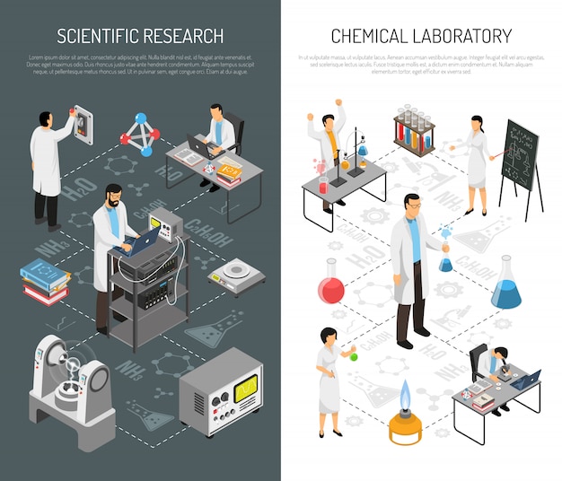 Free Vector scientific research vertical banners