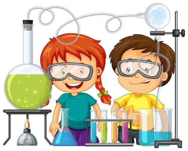 Free Vector scientist doing experiment in science lab