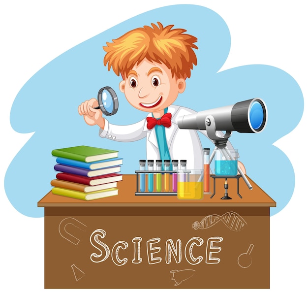 Free Vector scientist doing experiment in science lab