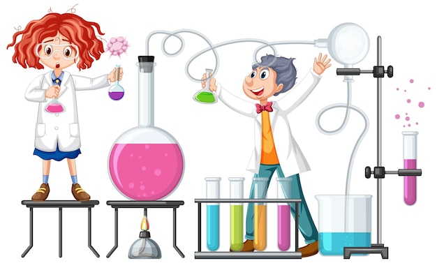 Free Vector scientist doing science experiment in the lab