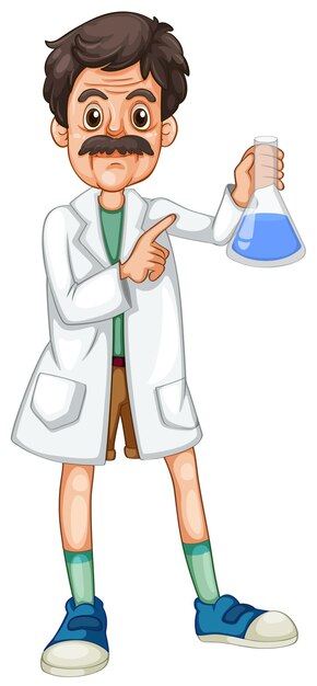 Scientist with chemical in hand