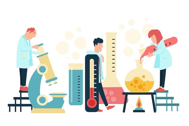 Free vector scientist working