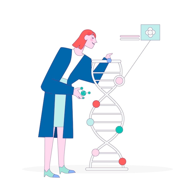 Scientists holding dna molecules