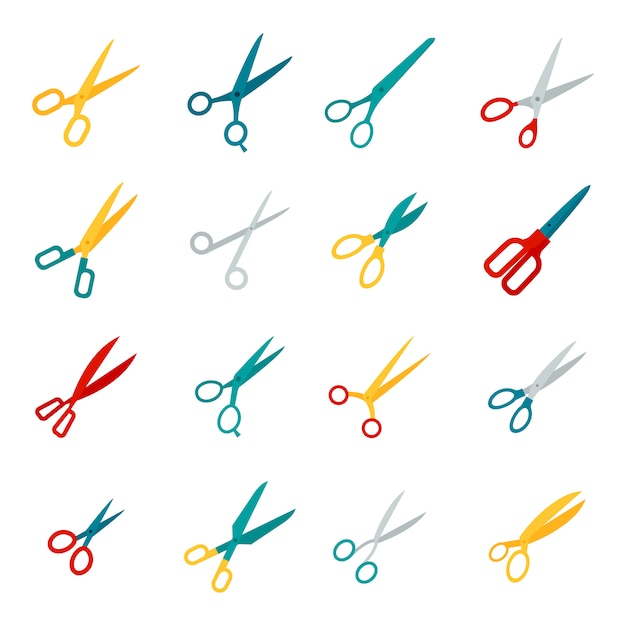 Free Vector scissors icons flat