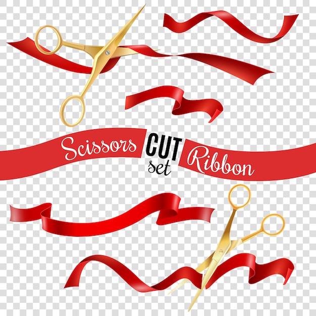 Scissors And Ribbon Transparent Set