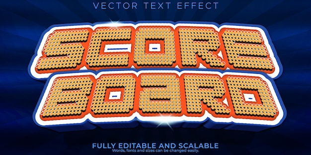 Free vector score board text effect editable race and bet text style