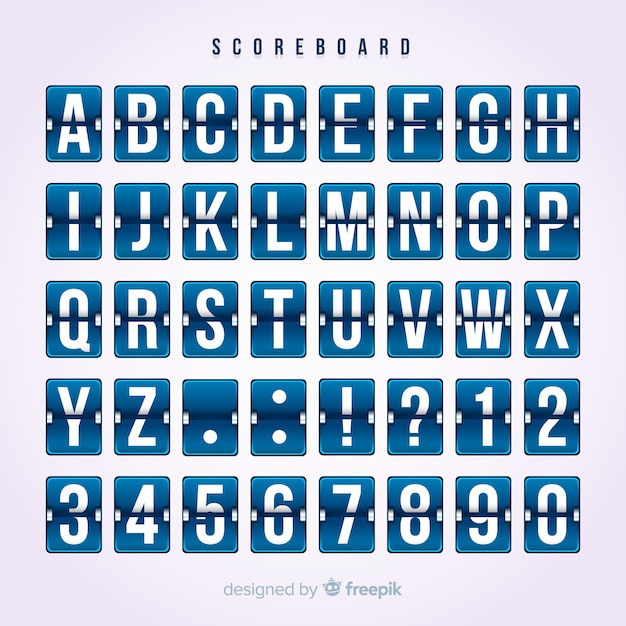 Free vector scoreboard alphabet