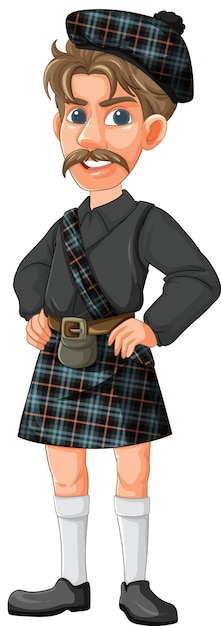 Free Vector scottish man in traditional attire