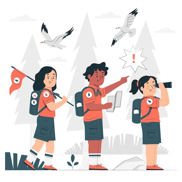 Free Vector scouts concept illustration