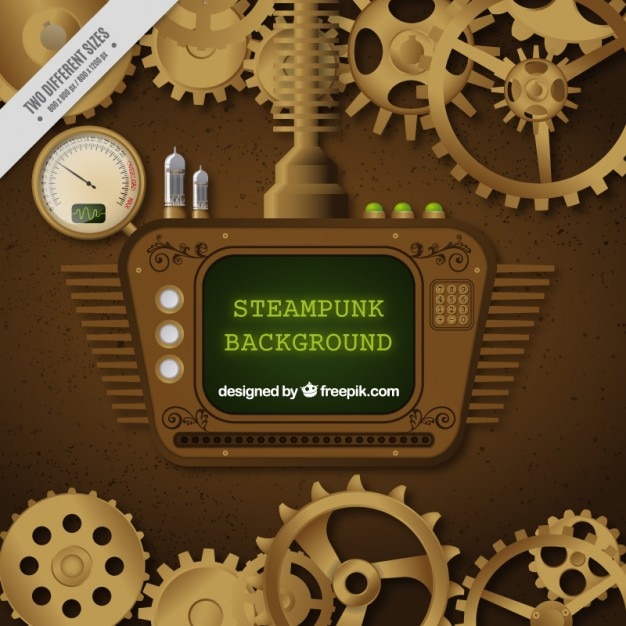 Free Vector screen in steampunk design