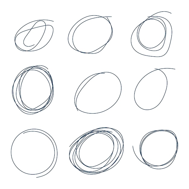 Free Vector scribble circles set