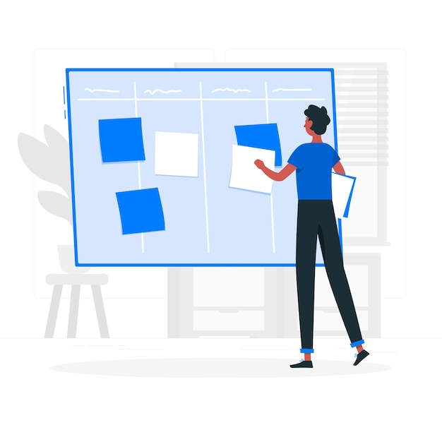 Scrum board concept illustration