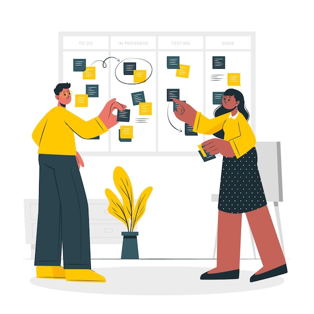 Free Vector scrum board concept illustration