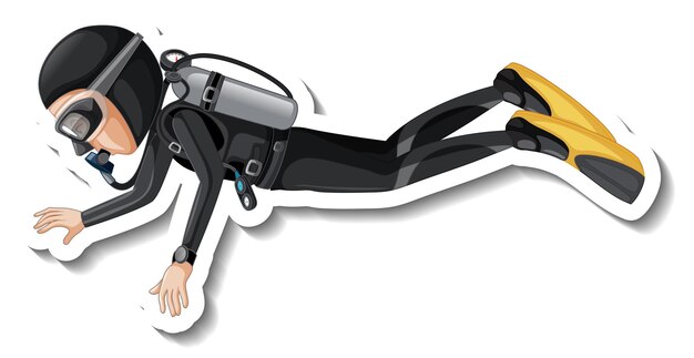 Scuba Diver cartoon sticker