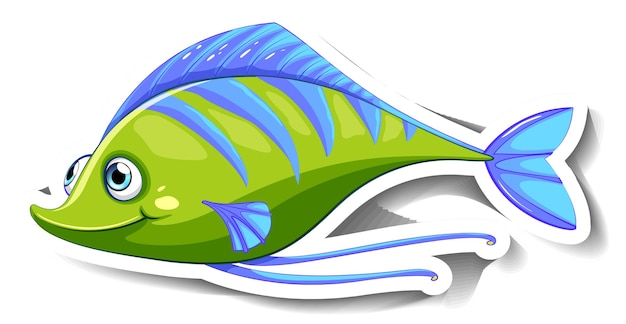 Free Vector sea animal cartoon sticker with cute fish