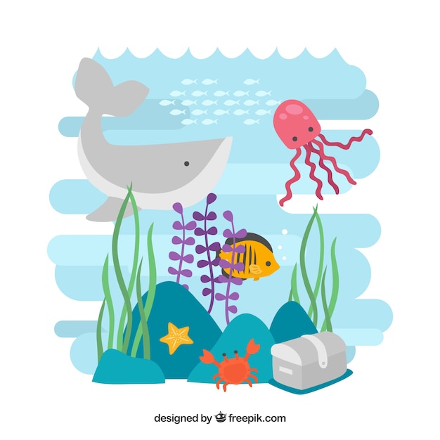 Free Vector sea wildlife background