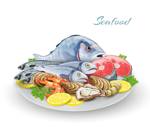 Seafood Plate Composition