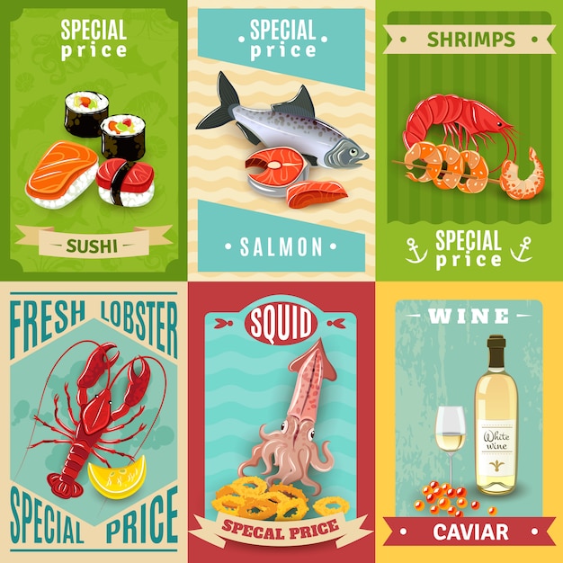 Seafood Poster Set